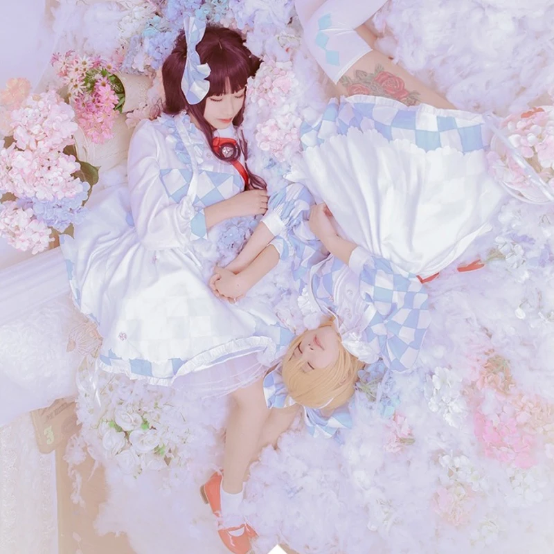 Карнавальный костюм KINOMOTO SAKURA DAI DOUJI TOMOYO с прозрачной картой белое платье в стиле