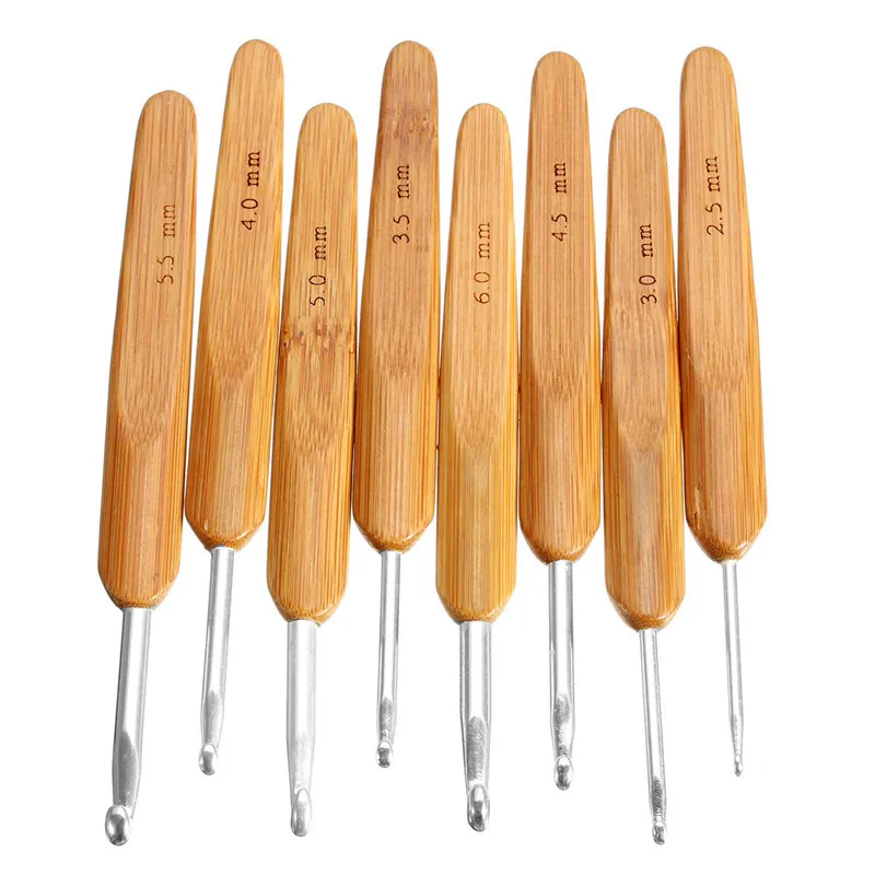 8 шт. металлические крючки для вязания размеров 2 5 6 0 мм|knitting needles|metal crochet hooksmetal |