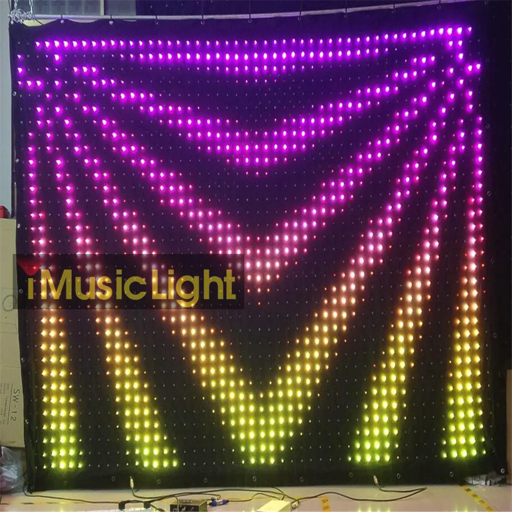 P6CM 2M * 3M Поддержка управления освещением Madrix LED гибкий экран Led Vision занавес видео