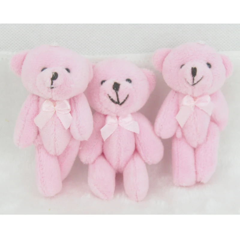 50 шт./лот плюшевые мини-игрушки Ted Bear 8 см розовые мишки тедди плюшевая подвеска
