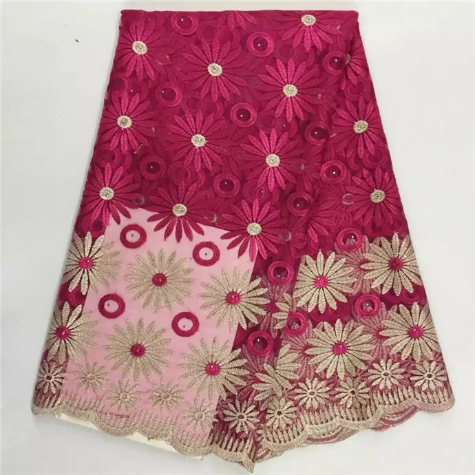 Новейший популярный дизайн темно зеленая Ткань 5 ярдов африканская кружевная