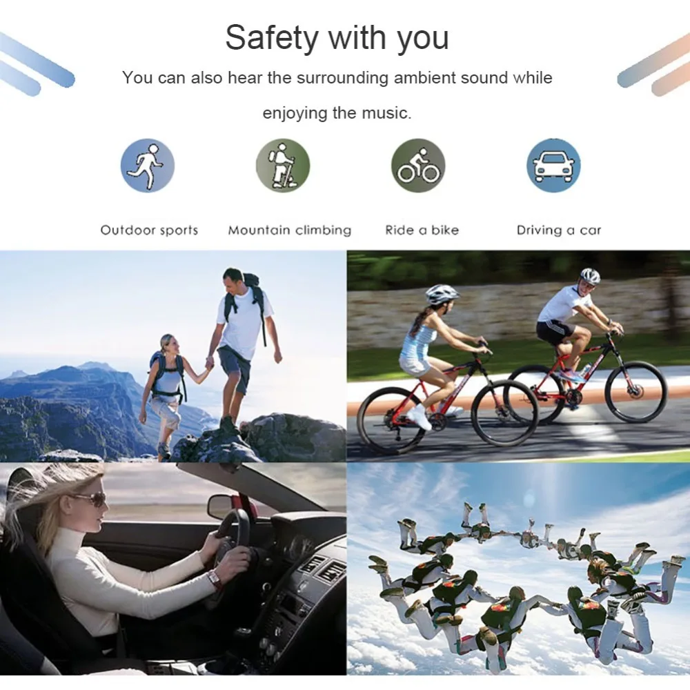 Костная проводимость наушники Z8 Bluetooth 5,0 S. Носить беспроводные наушники Открытый Спорт гарнитура с микрофоном Hands free гарнитуры