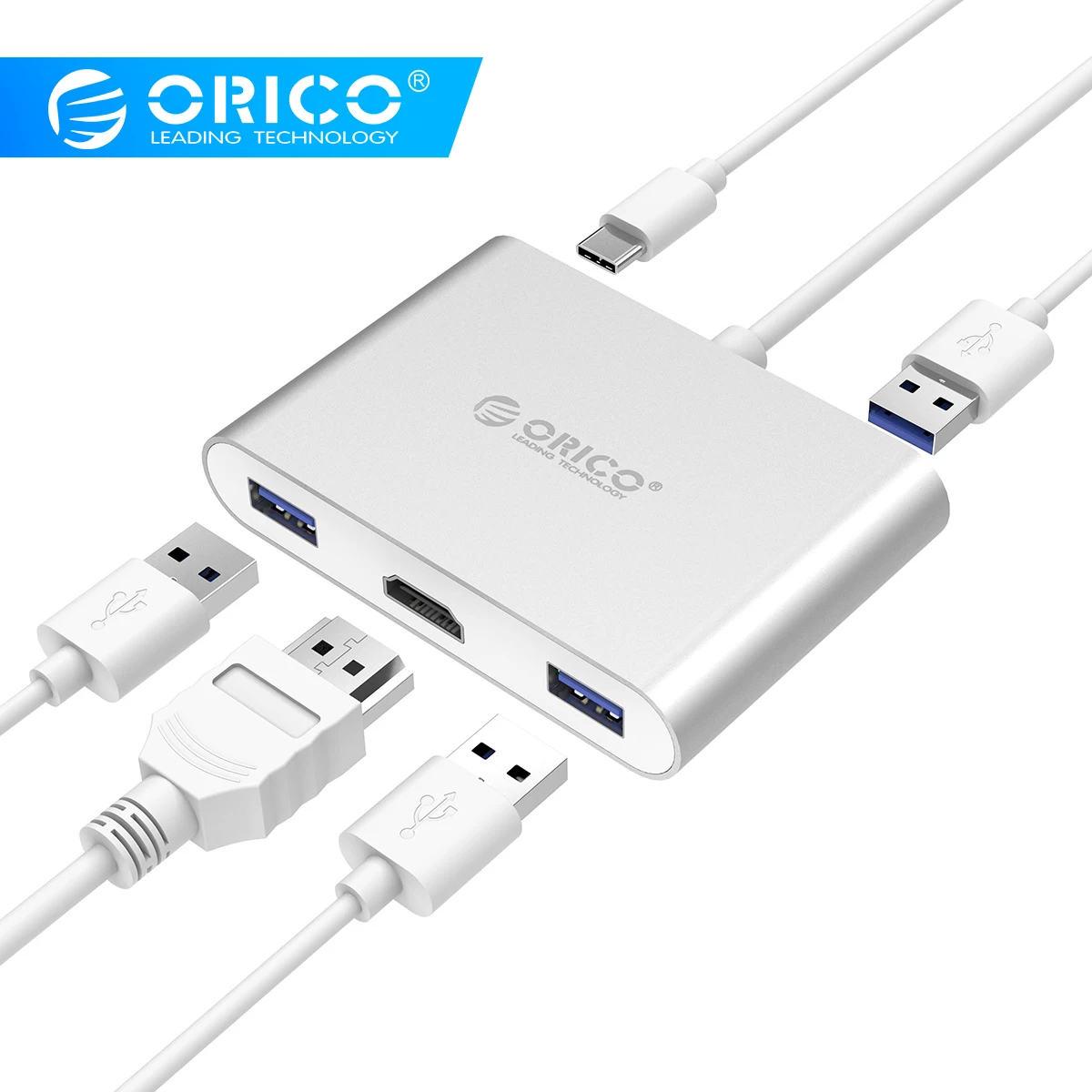 ORICO алюминиевый концентратор тип c к a/тип c/HDMI конвертер Поддержка PD