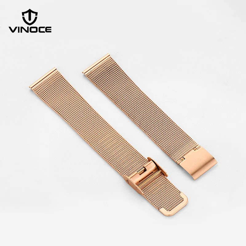 Женские кварцевые часы VINOCE розовое золото нержавеющая сталь браслет женские