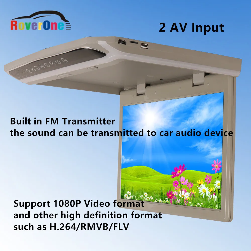 Автомобильный DVD плеер RoverOne 14 дюймов 1080P USB FM HDMI SD|roof mount monitor|monitor flipflip down monitor |