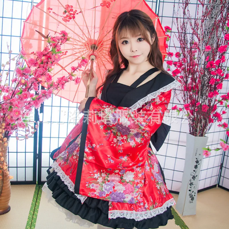 

S-XXXL Girl Halloween Maid Cosplay Dress Japanese Sexy Maid Cosplay Costumes Kimono Lolita Female Performances Dress