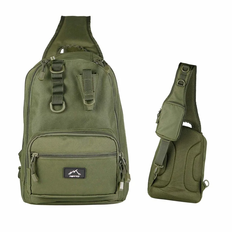 army green Hetto спортивная сумка На открытом воздухе, водонепроницаемая многофункциональная нагрудная сумка для рыбалки, походов, альпинизма, на одно плечо, слинг, спортивная сумка - Цвет: army green