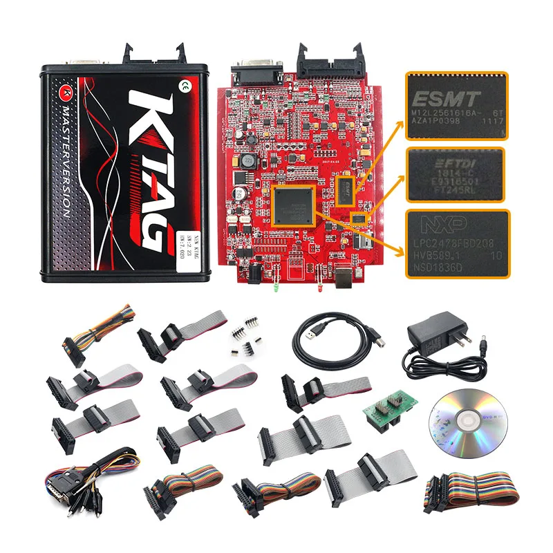 Онлайн V2.47 ЕС красный KESS V5.017 OBD2 менеджер Тюнинг KTAG V7.020 4 светодиодный KESS V2 5,017 рамка фонового режима отладки K-TAG V2.25 Авто программатор системного блока управления