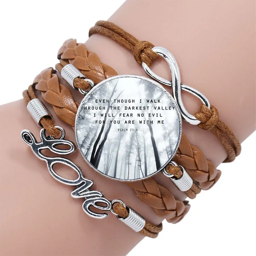 Распродажа многослойный черный/коричневый кожаный браслет с кабошонами для