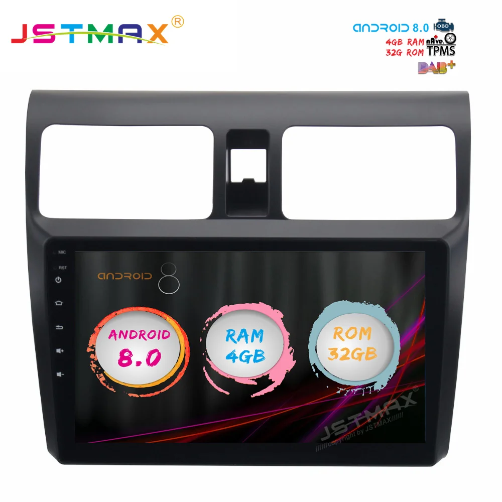 JSTMAX 10 2 &quotAndroid 8 0 Автомобильный GPS плеер для Suzuki Swift 2005 2010 с восьмиядерным