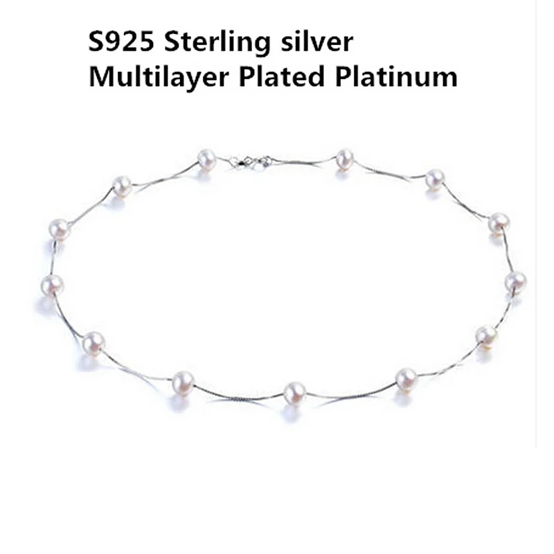 Ожерелье женское из натурального жемчуга 100% мм 7 мм|fashion jewelry|jewelry fashionjewelry free shipping |
