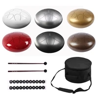 12 inch tongue drum 8 tones steel hand drum 6 colors with drum mallets carry bag note sticks percussion instruments