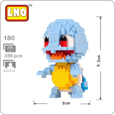 LNO аниме Pocket Monster Pikachu Koffing Psyduck Poliwhirl Meowth Mudkip Piplup DIY алмазные мини строительные блоки игрушка без коробки