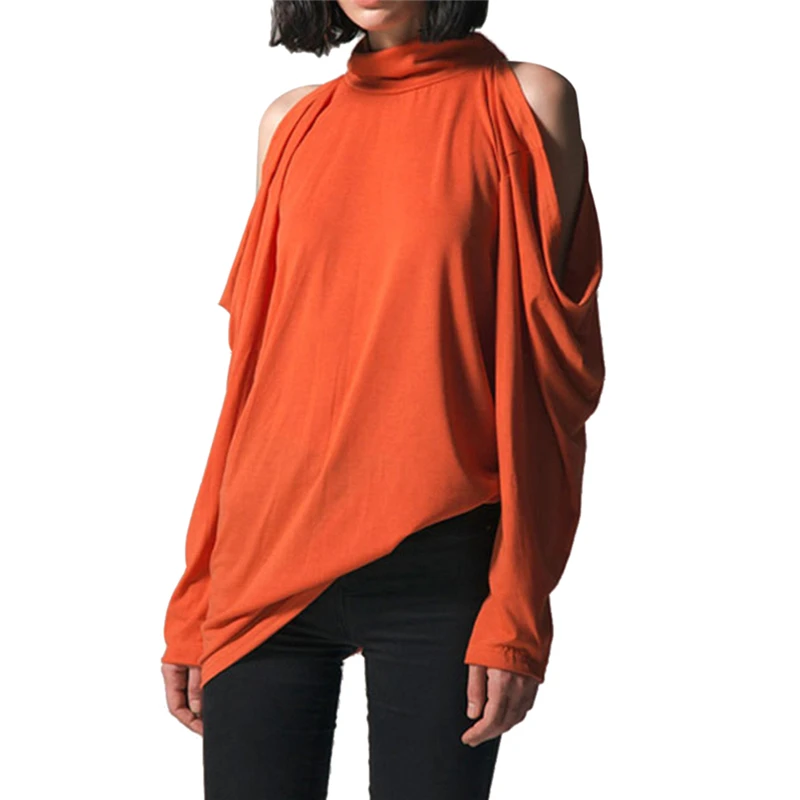 Осенняя футболка с длинным рукавом сексуальная Женская водолазка открытыми