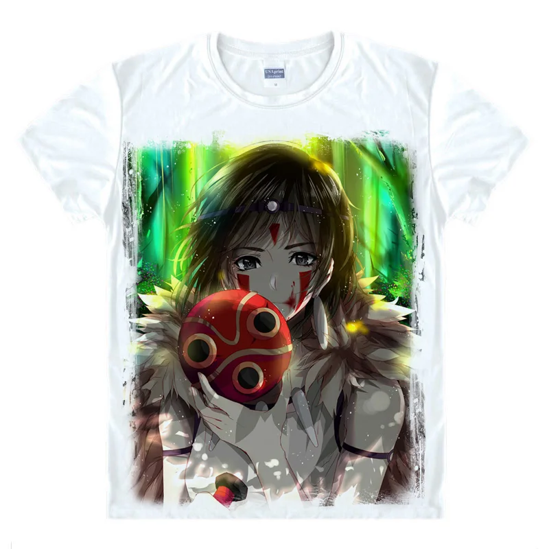 Футболка Mononoke Hime Princess мужская повседневная футболка Emishi Prince Ashitaka Премиум с