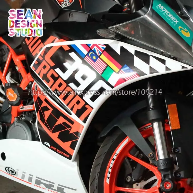 Для KTM RC390 RC200 2014 2017 Гоночный комплект мотоцикл мото наклейка стикер