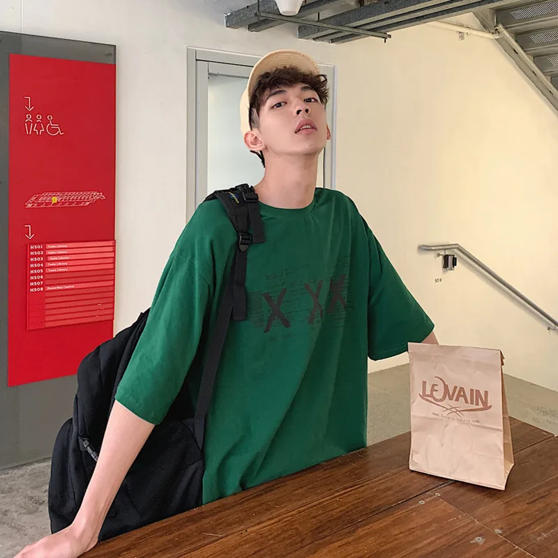 Новинка 2019 года летняя простая футболка с короткими рукавами и принтом в виде