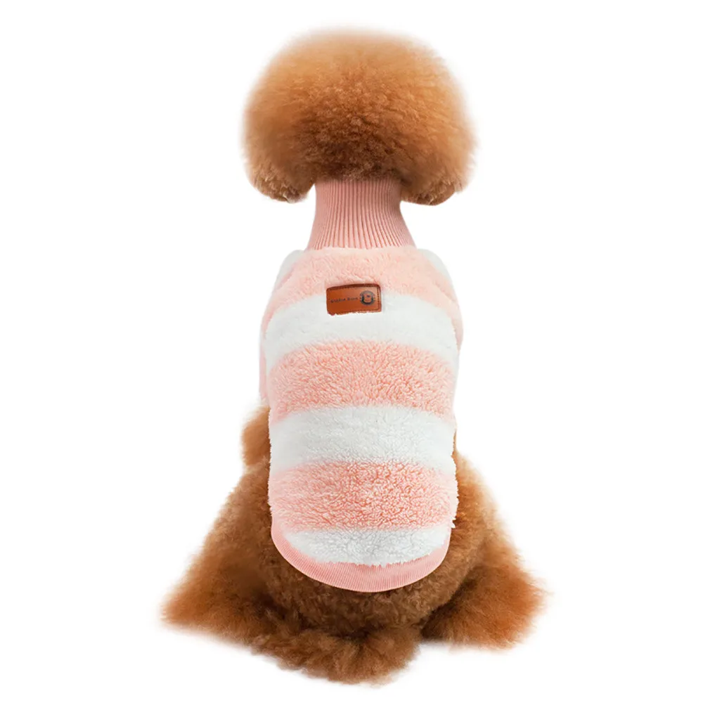 Трансер Ropa Perro кошка собака пальто модная куртка товары для животных полосатая одежда Зимняя Одежда Щенок Костюм 18 Dec20 P45 - Цвет: PK