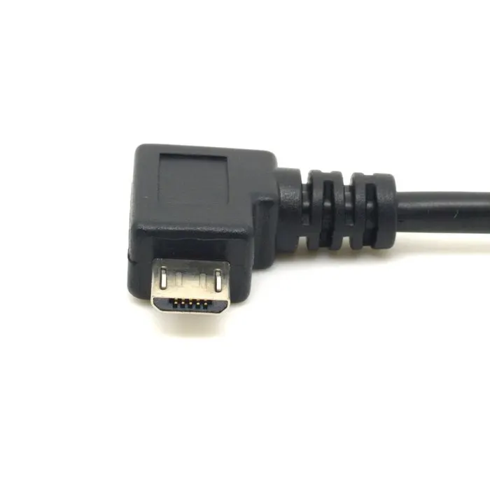 Панельный кабель с левым углом 90 градусов Micro USB 5pin папа к B мама 20 см винтами|usb cable