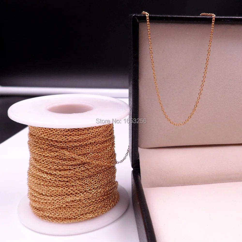 Цепочка из нержавеющей стали под золото 18 К 10 м тонкая 1 8 мм|oval chain|chain diyjewelry finding |