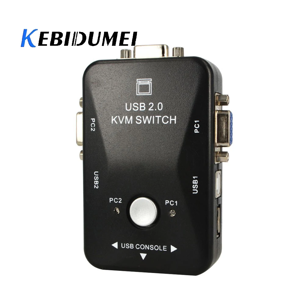 Kebidumei AK USB2.0 KVM 2 порта селектор VGA печать авто переключатель адаптер VGA/фотоблок с