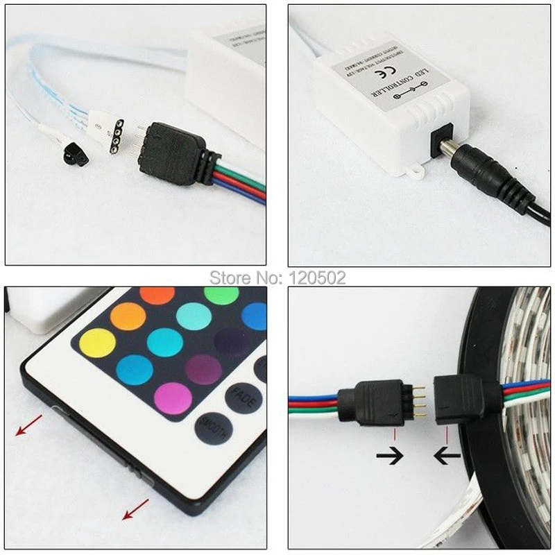 2 шт./лот 44key RGB контроллер для 3528 / 5050 Светодиодная лента 44 клавишный пульт ИК
