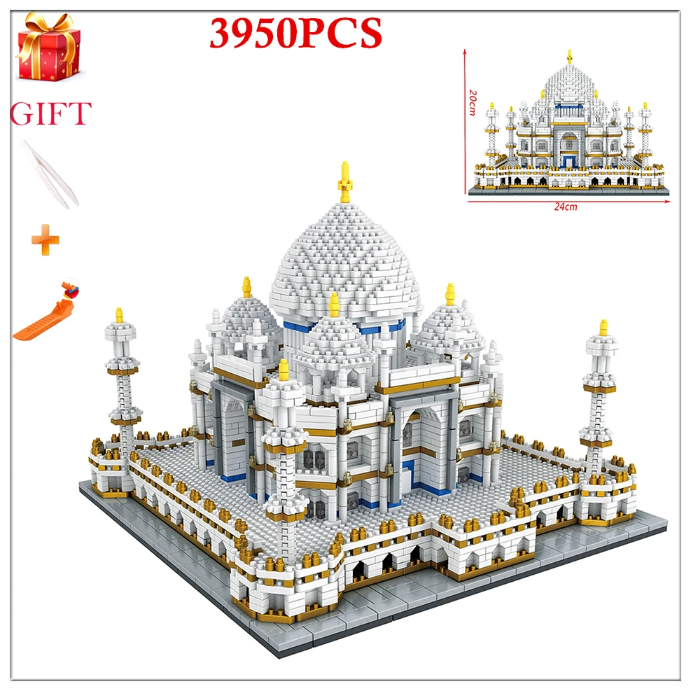 Building Bricks City Architecture Compatible Legoing Landmarks Taj Mahal Palace 3D Model Children's Educational Toy | Игрушки и