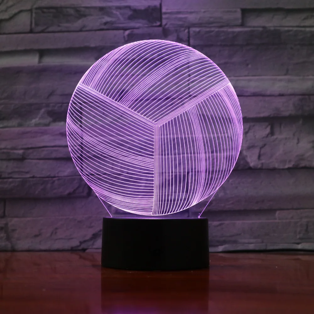 

3D Volleyball Night Light LED Lamp 7 Colorful Atmosphere Gadget Decor Bedroom Baby Girl Kids Gifts Drop Ship 3D-954