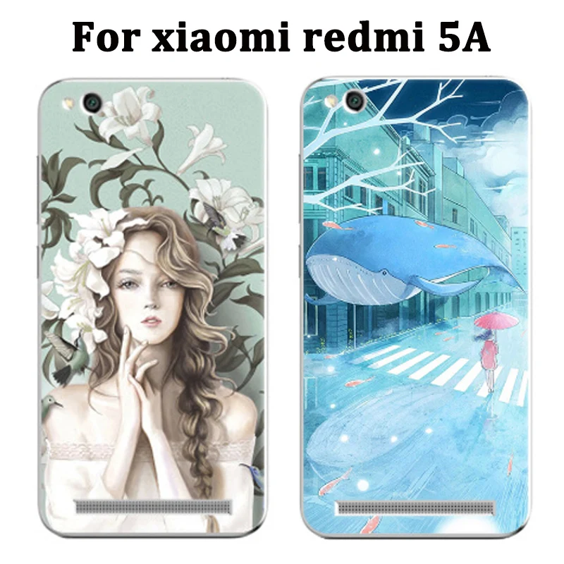 Чехол для xiaomi redmi 5A мягкий силиконовый чехол с милым мультипликационным принтом