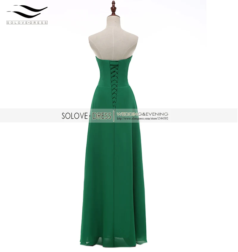 Solovedress элегантное ТРАПЕЦИЕВИДНОЕ Сверкающее Настоящее фото шифоновое зеленое