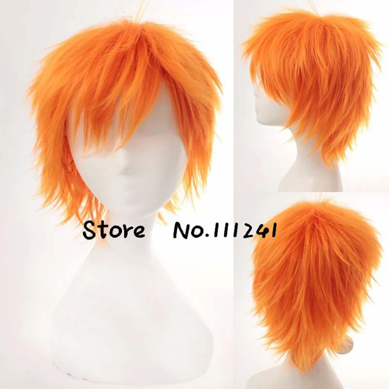 Отбеливающие короткие пушистые Многослойные парики для косплея Kurosaki Ichigo мужчин