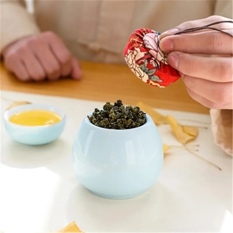 Цвет морской волны канистра чайный набор в коробке Hand made Керамика запечатанный