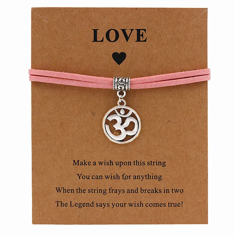 Браслет с подвесом и надписью Wish Card браслет для йоги регулируемое ювелирное