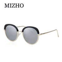 mizho future copper metal small polarized sunglasses women cat eye mirror pink uv400 oval eyewear woman sun glasses clear visual