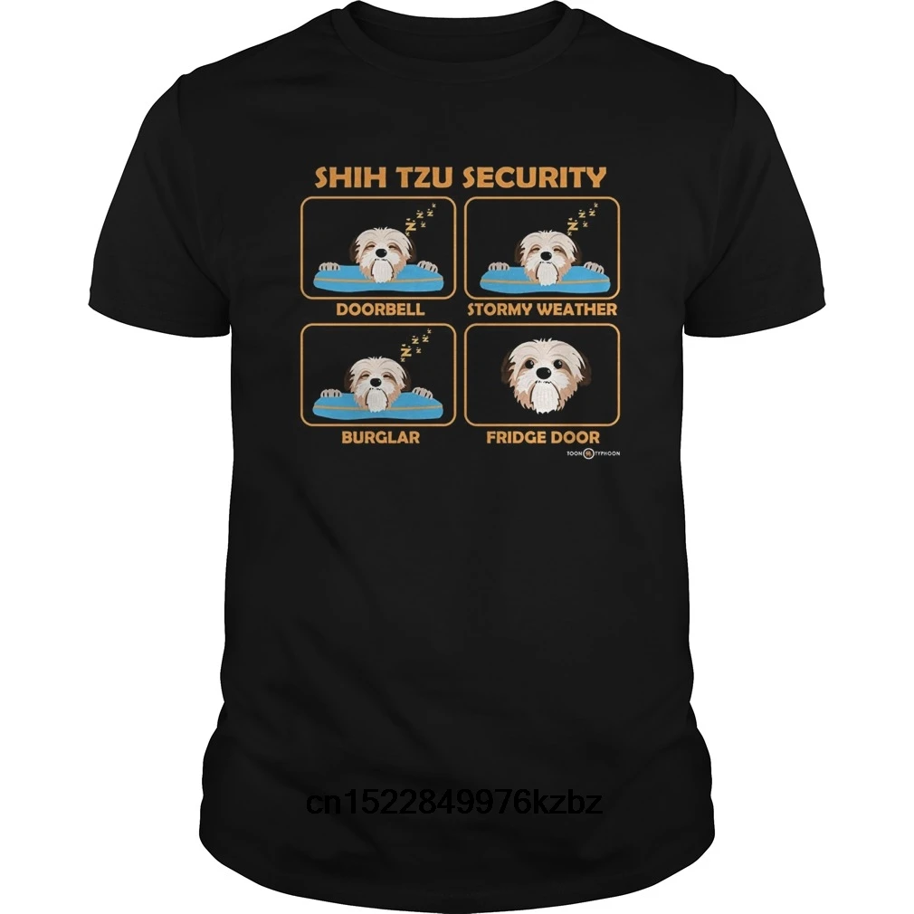 Забавная Мужская футболка Женская Новинка Shih Tzu рубашка безопасность забавная