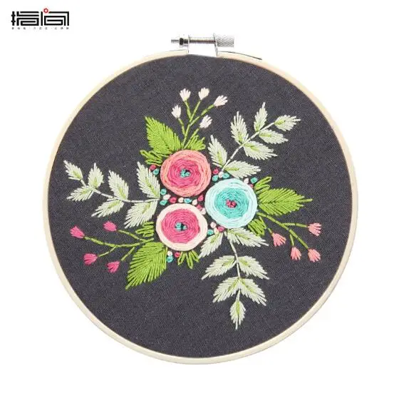 

15X15CM Wanton Flower Series Ribbon embroidery kit flowers small pictures fabric embroidery needlework home decoration