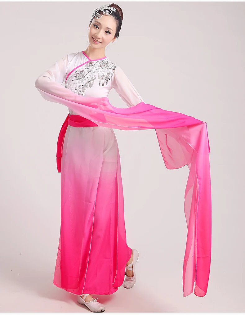 2017 китайские чернильные костюмы hanfu с рукавами женский длинный фанатский
