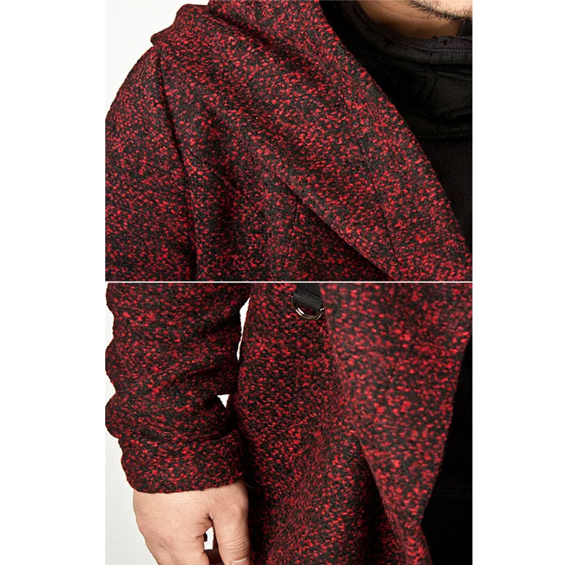 Авангардная Мужская модная верхняя одежда 3XL 4XL накидка с капюшоном пальто