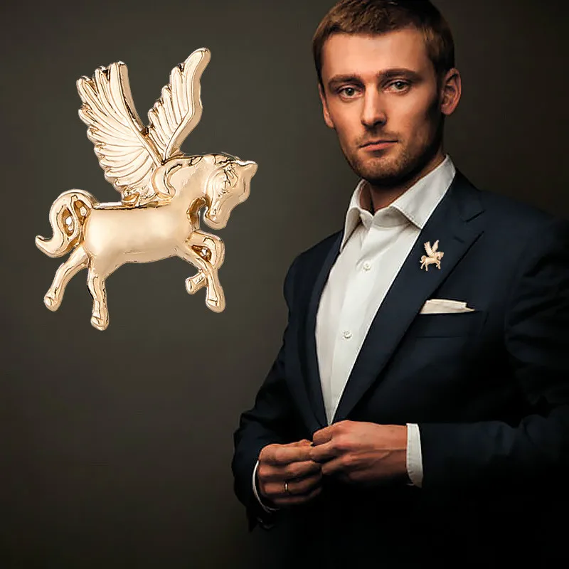 Новая Винтажная Мода Colt брошь из сплава цинка крыло Лошадь лацкан значок Pegasus