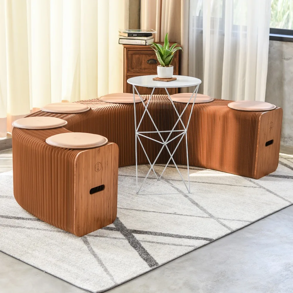 Ih бумажный складной Стенд длинная скамейка стул Entryway Footstool обувь с 3 подушки для 1
