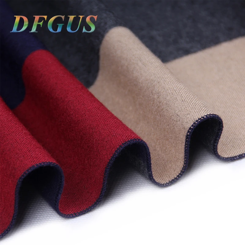 Для мужчин шарф Элитный бренд теплый кашемировый Зимний Шарф Классический