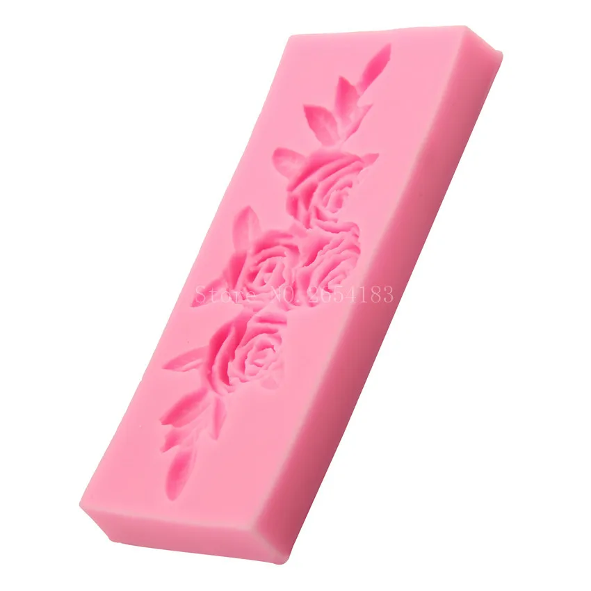 Силиконовое мыло для мастики с цветами розами и листьями 3D форма торта капкейков