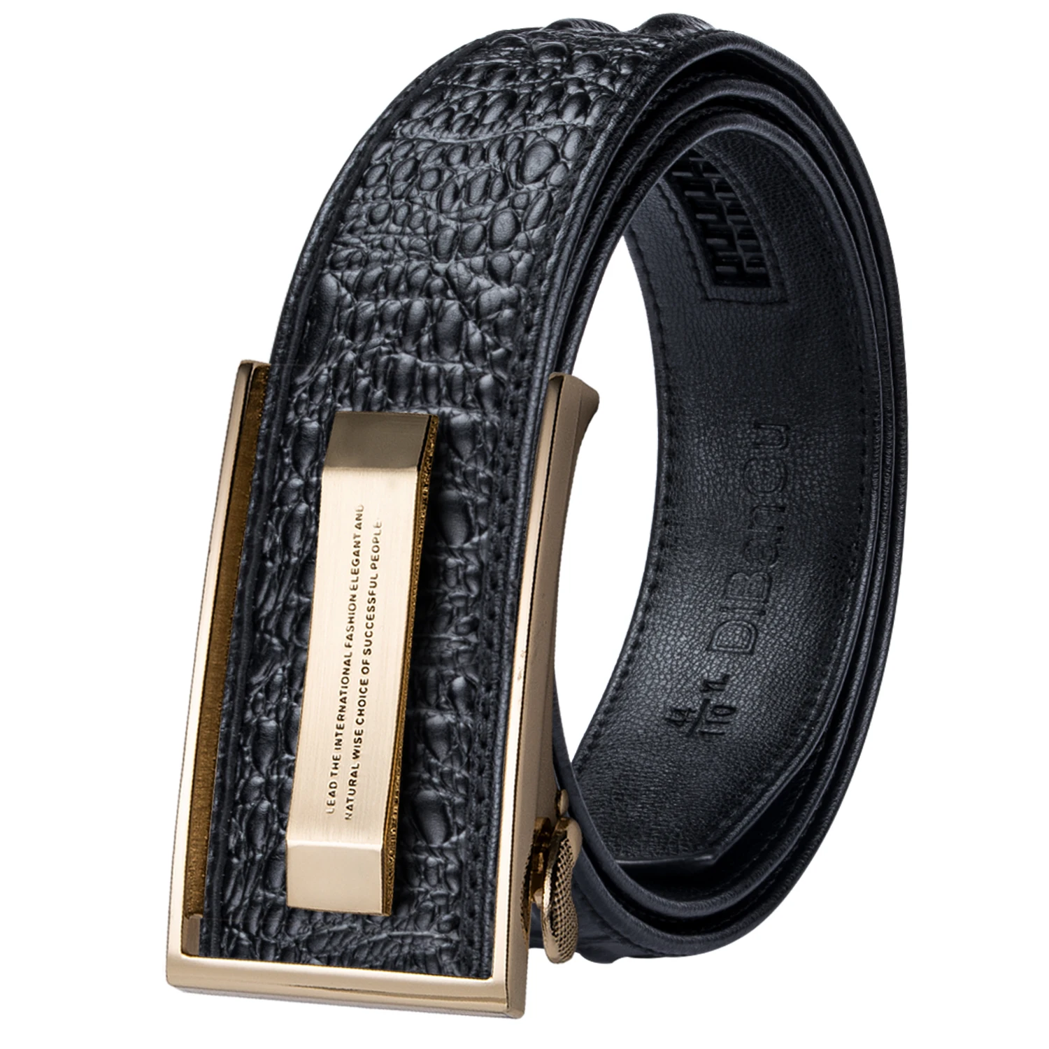

Hi-Tie Crocodile Designer Luxury Genuine Leather Belts for Men Casual Jeans Belt Strap Gold Automatic Buckle Black Belt PD-2036