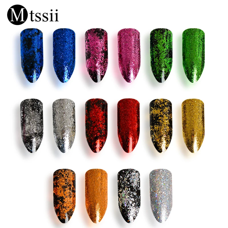 Mtssii 0 2 г/кор. ногтей хлопья с блестками сверкающие лазерной блестки для 8 цветов Фольга блестка маникюр