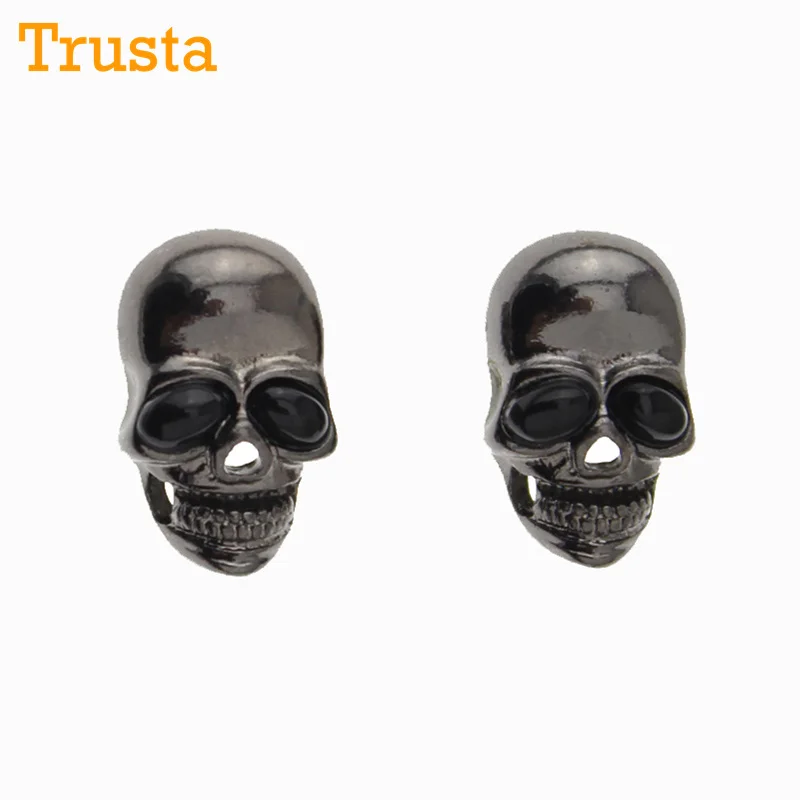 Trusta/2017 оптовая продажа красивые модные черные серьги со смайликом и черепом для