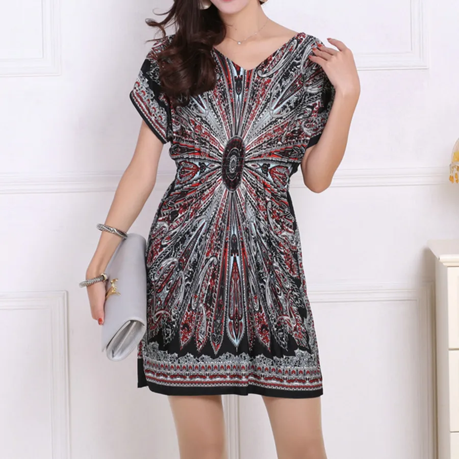 Женское Свободное платье с рукавом летучая мышь|plus size summer dress|summer dresstunic dress |