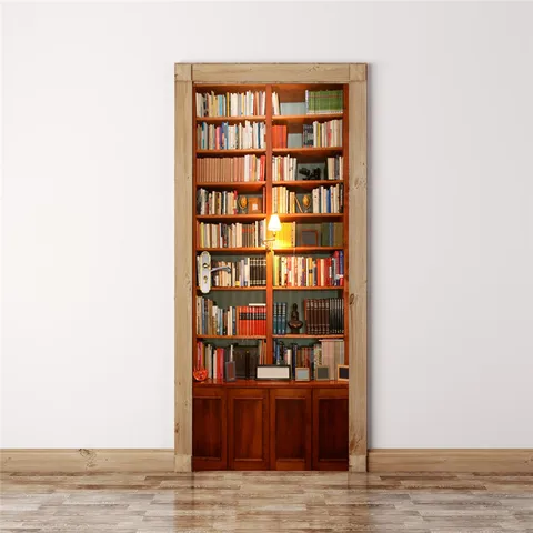 Настенная книжная 3D наклейка на дверь, книжную полку, дверь, книжный шкаф, художественная Виниловая наклейка для украшения дома, водонепроницаемая Настенная Наклейка для спальни, кабинета