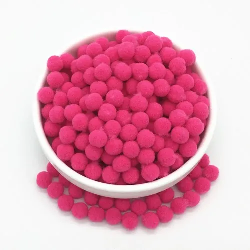 8mm 14Rose red Светло-розовый белый розовый помпон меховые шары DIY мягкие помпоны ремесленные помпоны Свадебный декор клей на ткани аксессуары 8 мм до 30 мм 20 г - Цвет: 8mm 14Rose red