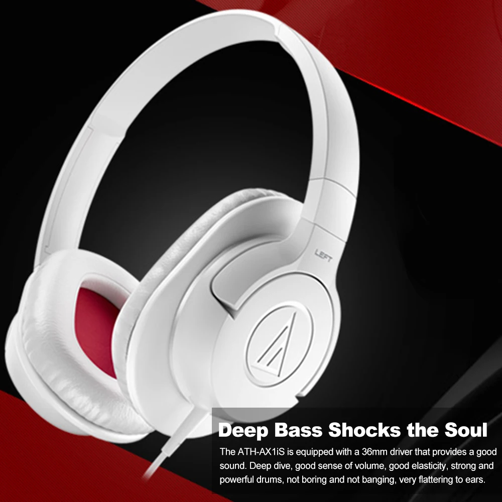 Audio-Technica ATH-AX1iS Накладные наушники портативные гарнитуры 3,5 мм Проводные Игровые наушники с микрофоном для смартфонов