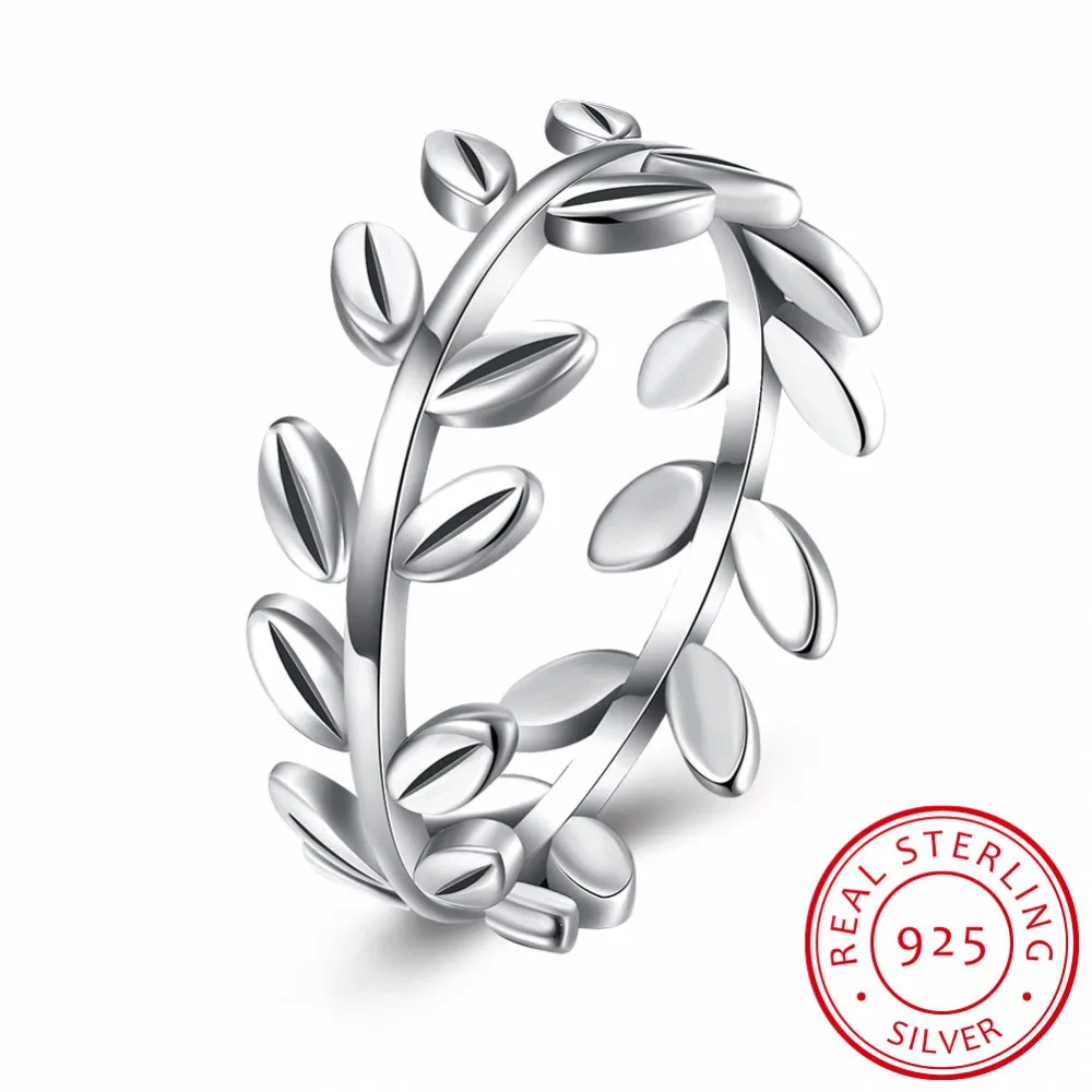 2017 Новая коллекция Аутентичные 925 серебро Laurel Wreath лавровый лист Кольца для женщин